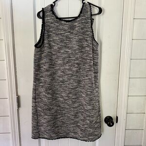 LOFT Textured Black and Gray Mini Dress